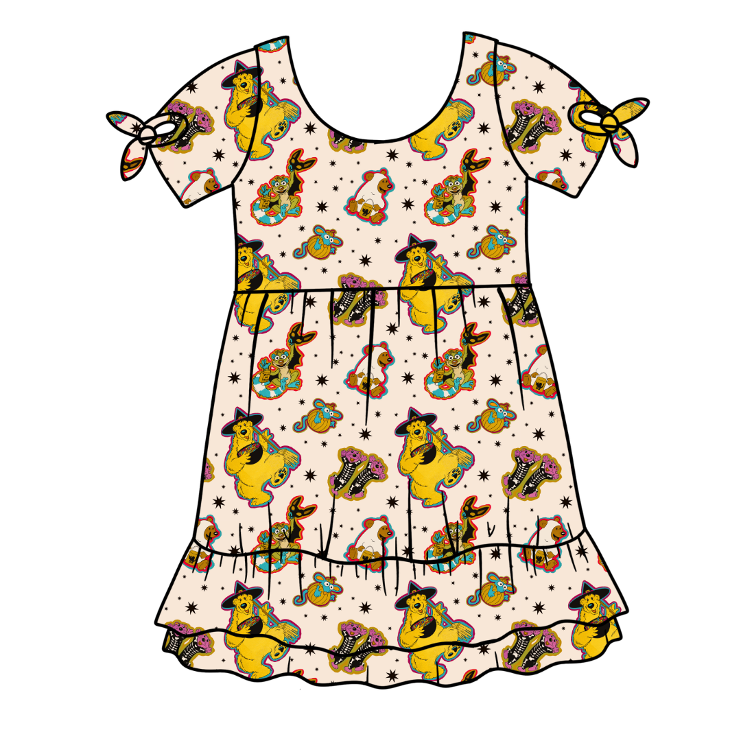 Halloween Bear - Serenity Short Sleeve Lounge Dress - PRE ORDER
