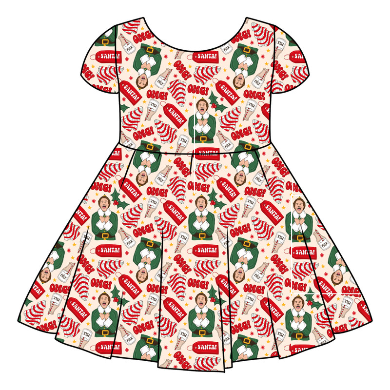 World's Best Elf Honey Twirl Dress - Bamboo - Pre Order - Christmas Special