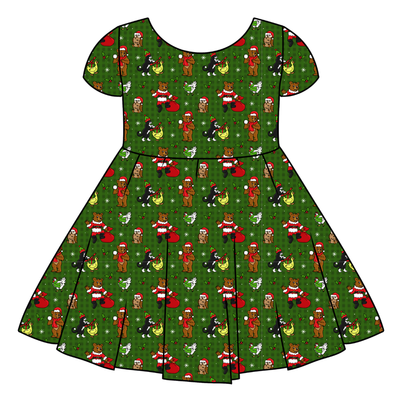 Cozy Cabin Christmas Honey Twirl Dress - Bamboo - Pre Order - Christmas Special