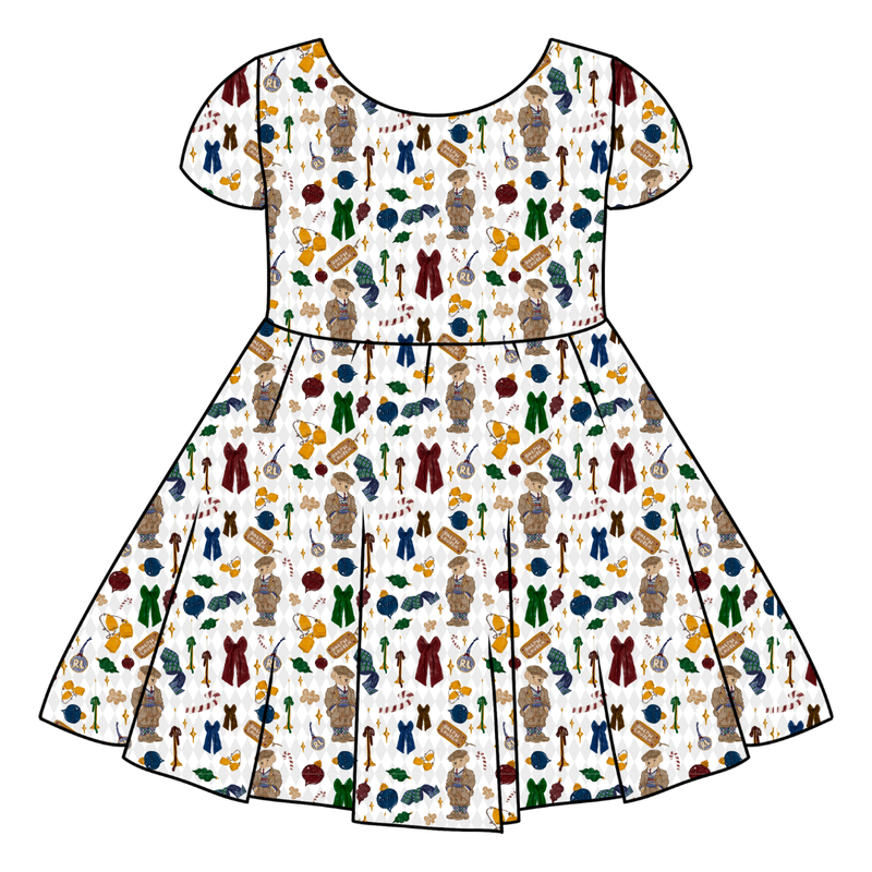 Holly & Plaid Honey Twirl Dress - Bamboo - Pre Order - Christmas Special