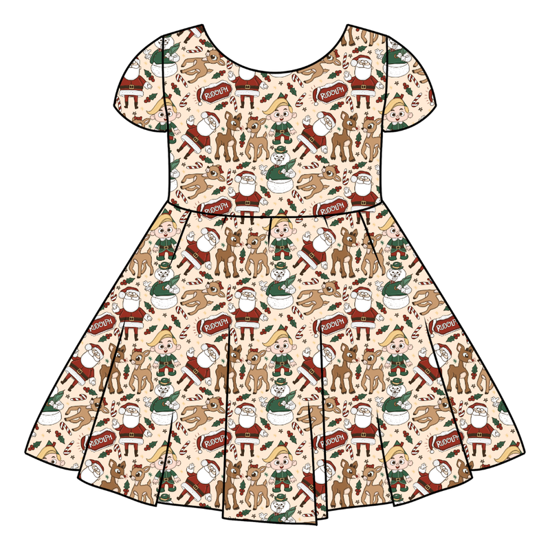 Red Nose Honey Twirl Dress - Bamboo - Pre Order - Christmas Special