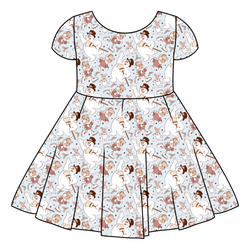 Jolly Snowman - Blue Honey Twirl Dress - Bamboo - Pre Order - Christmas Special