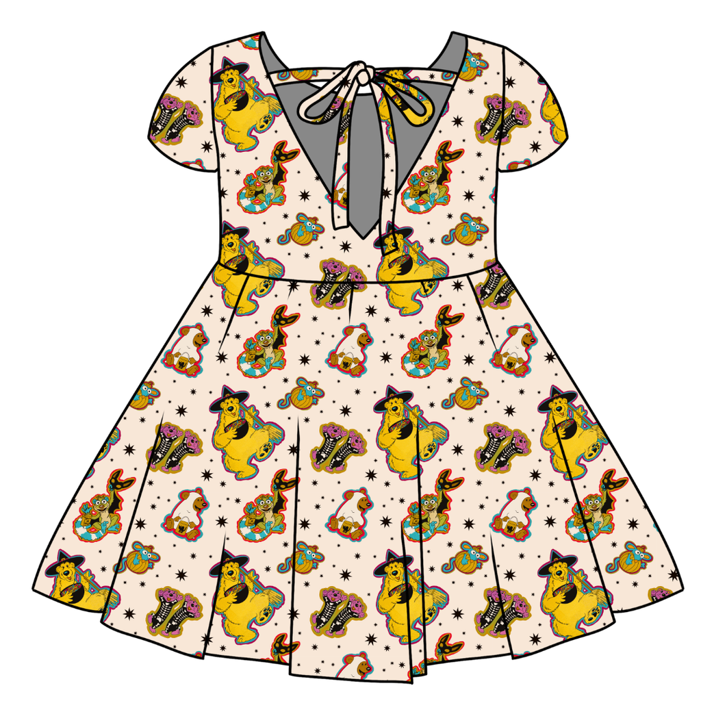 Halloween Bear - Honey Girl's Twirl Dress Bamboo - PRE ORDER