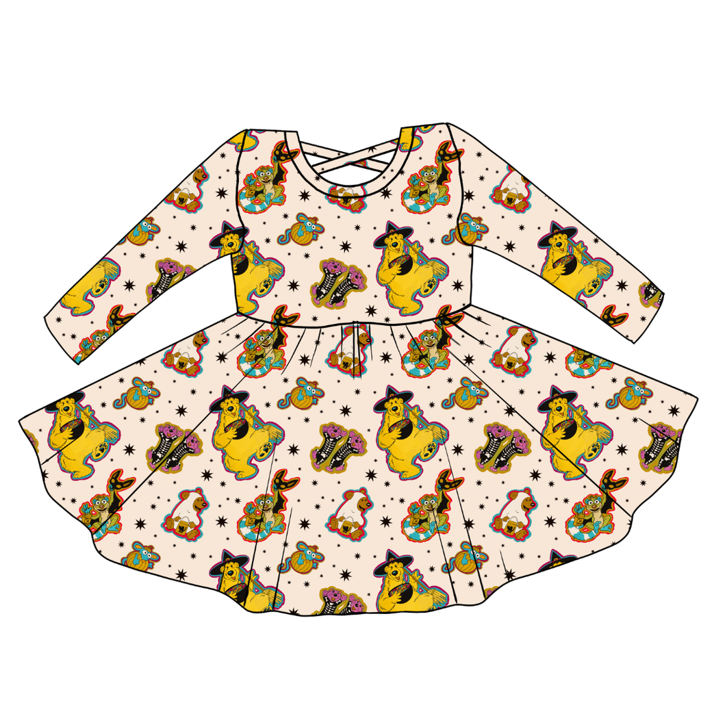 Halloween Bear - Violet Cross Back Long Sleeve Knit - PRE ORDER