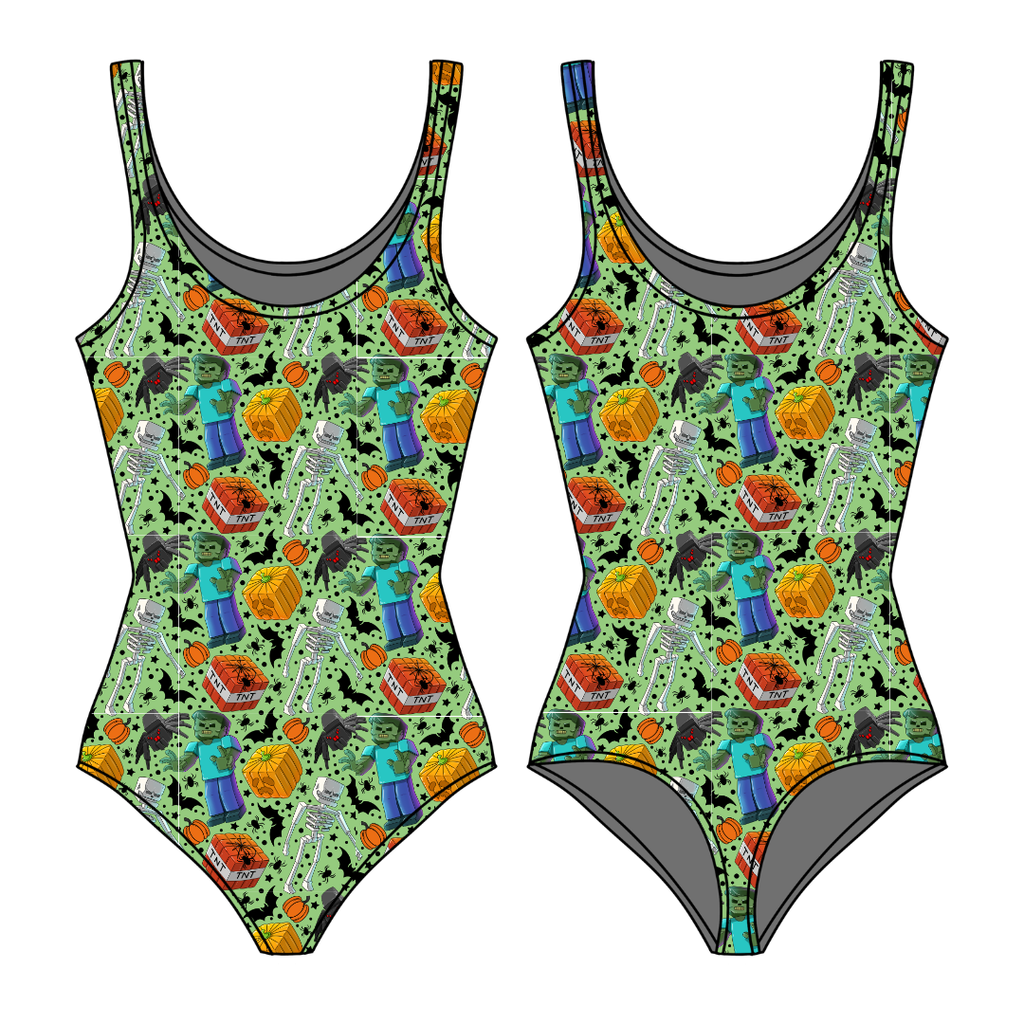 Pixel Pumpkin Patch Sapphire Women's Bamboo Leotard - Pre Order