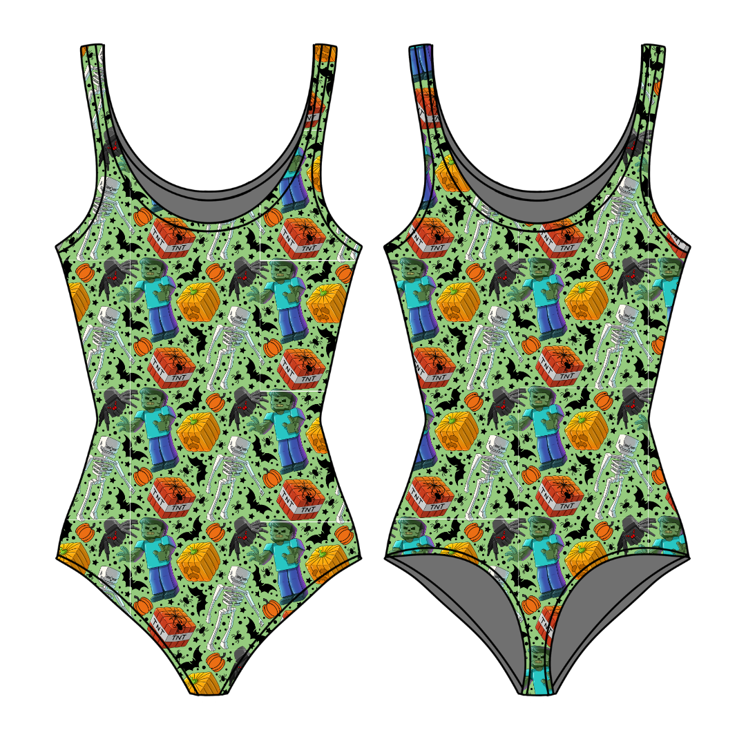 Pixel Pumpkin Patch Sapphire Women's Bamboo Leotard - Pre Order