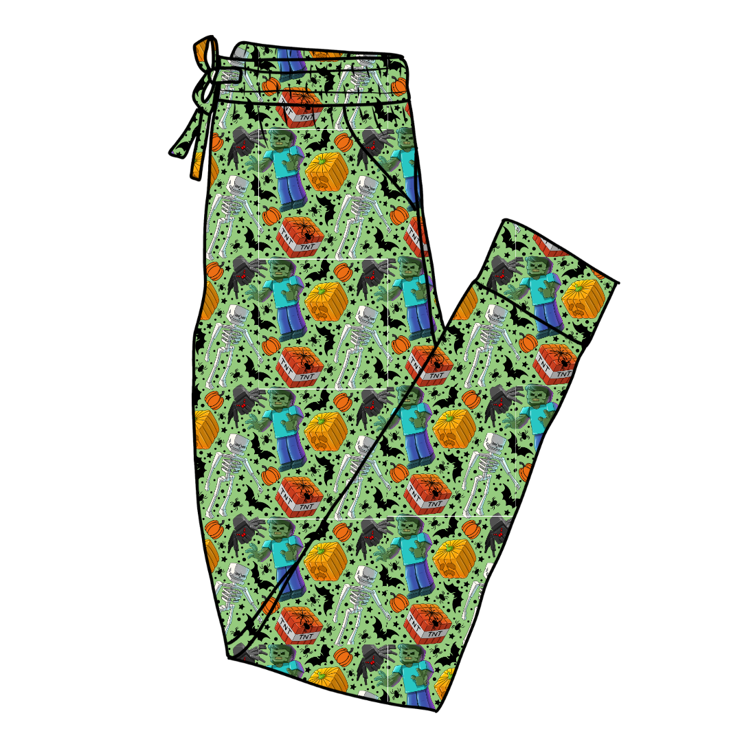 Pixel Pumpkin Patch Daze Adult Bamboo Joggers - Pre Order
