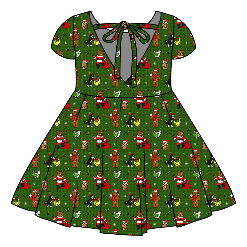 Cozy Cabin Christmas Honey Twirl Dress - Bamboo - Pre Order - Christmas Special