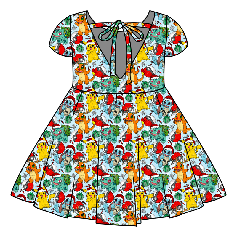 Gotta Catch Christmas Honey Twirl Dress - Bamboo - Pre Order - Christmas Special