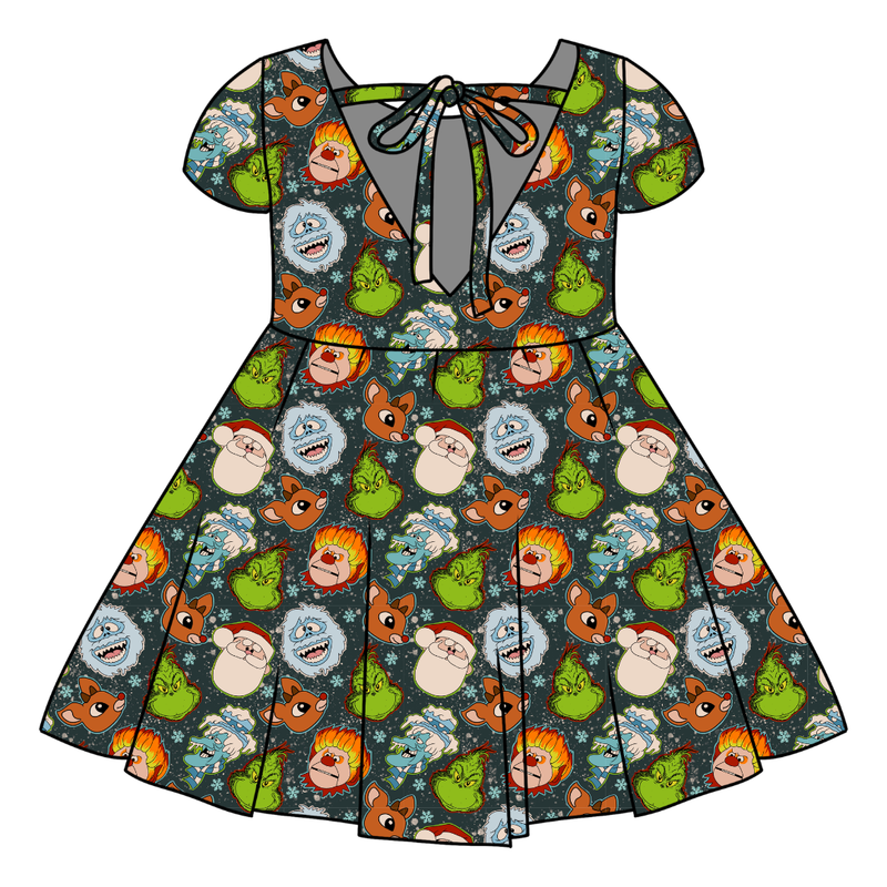 Classic Christmas Mischief Honey Twirl Dress - Bamboo - Pre Order - Christmas Special