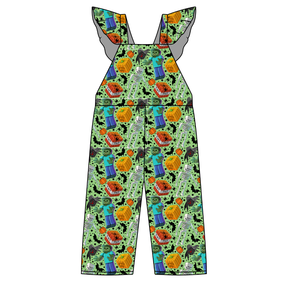 Pixel Pumpkin Patch - Daisy Girl's Flutter Jumpsuit Knit - PRE ORDER
