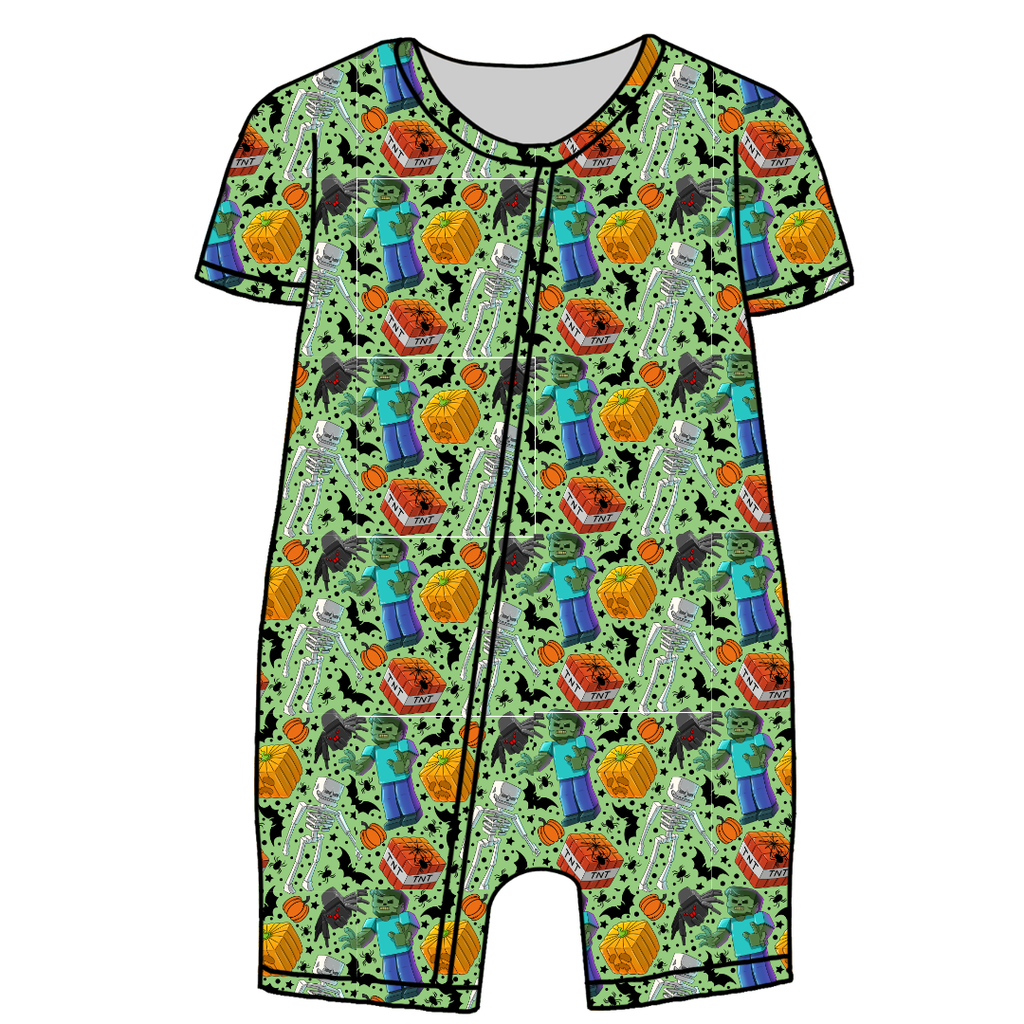 Pixel Pumpkin Patch Bliss Short Sleeve Zippy Bamboo - PRE ORDER
