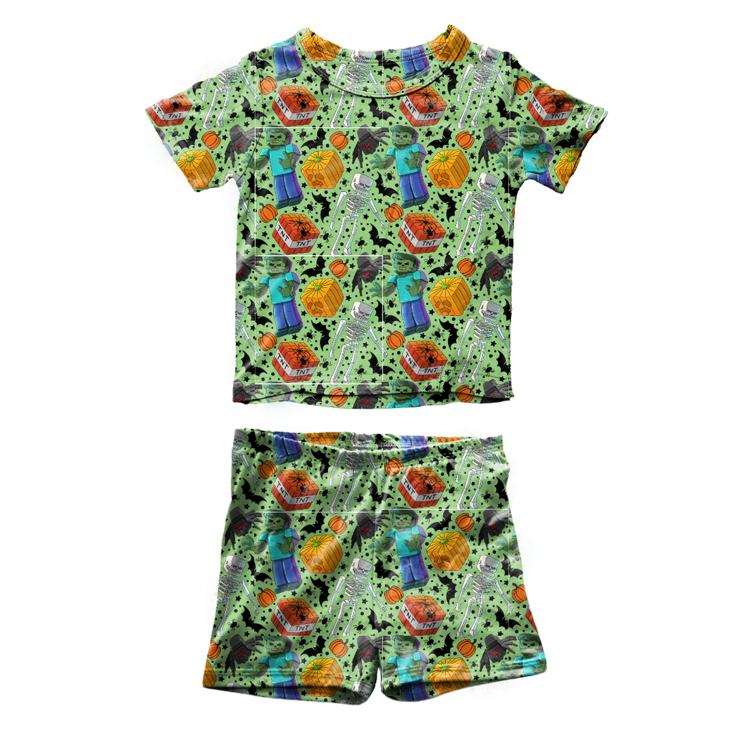 Pixel Pumpkin Patch Fawn Short Sleeve Short Set Bamboo - PRE ORDER