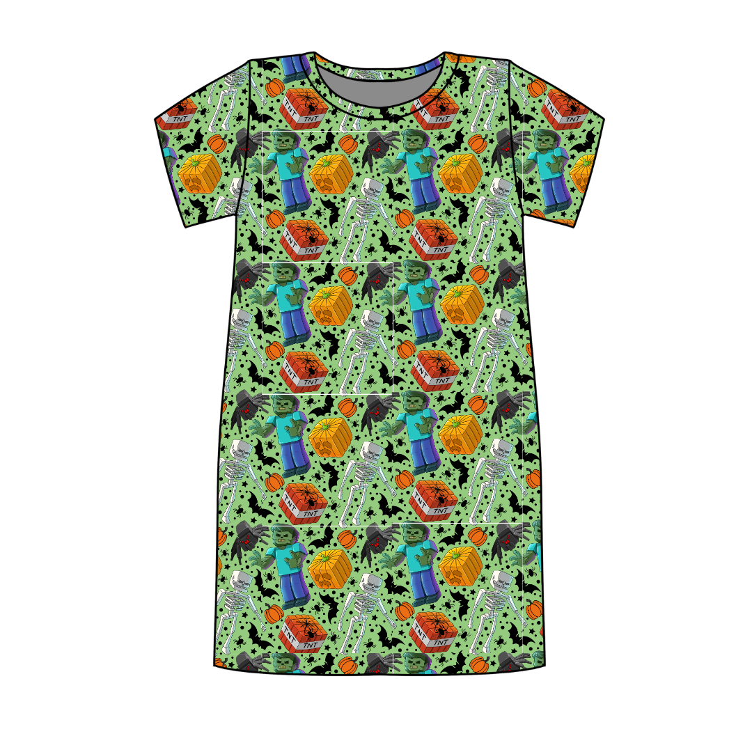 Pixel Pumpkin Patch Poppy Oversized Sleep Shirt Bamboo - Pre Order