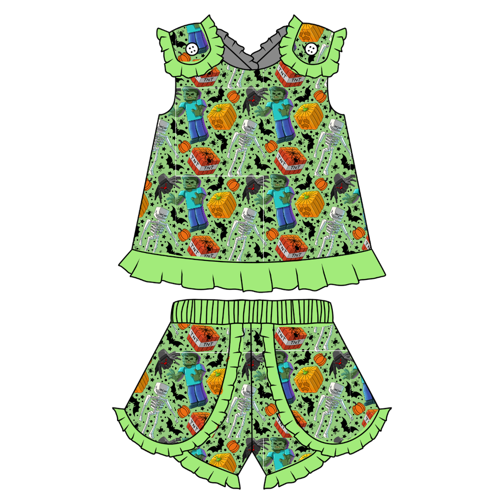 Pixel Pumpkin Patch - Evie Tulip Short Set Knit - PRE ORDER