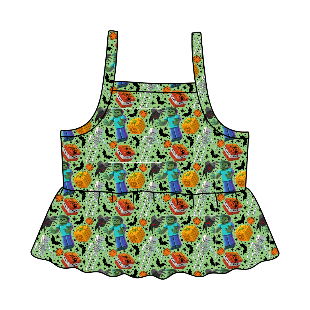 Pixel Pumpkin Patch - Tootsie Peplum Tank Knit - PRE ORDER