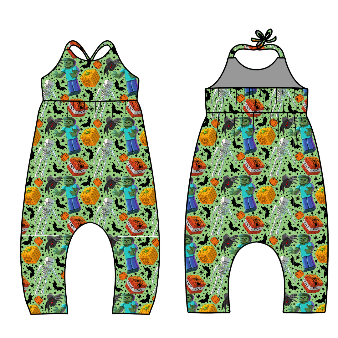 Pixel Pumpkin Patch - Brielle Halter Jumpsuit Knit - PRE ORDER