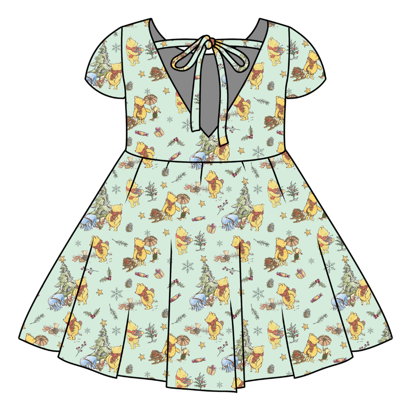 Woodland Christmas Wishes Honey Twirl Dress - Bamboo - Pre Order - Christmas Special