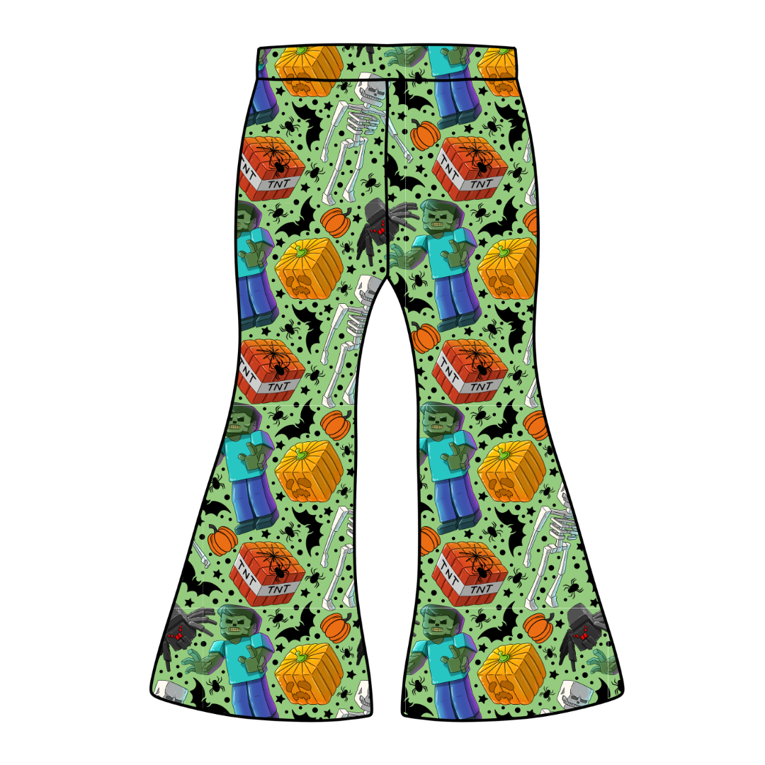Pixel Pumpkin Patch Mod Adult Flare Bamboo Pants - Pre Order