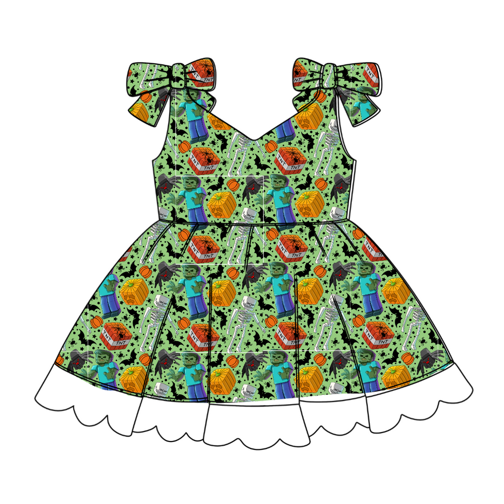 Pixel Pumpkin Patch - Zoe Twirl Party Dress - PRE ORDER