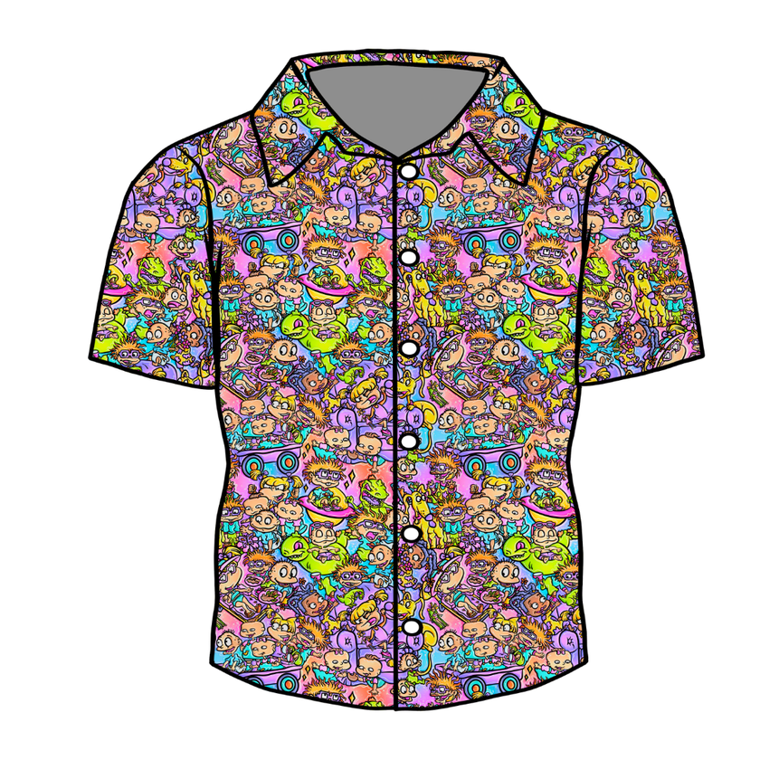 90's Playdate Dapper Short Sleeve Button Bamboo Shirt - PRE ORDER
