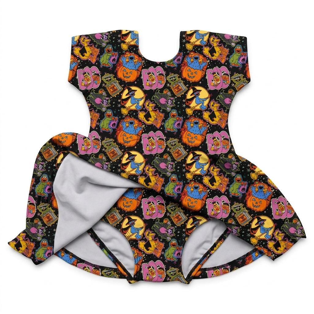 Trick Or Treat Street Charming Short Sleeve Skirted Leotard - PRE ORDER