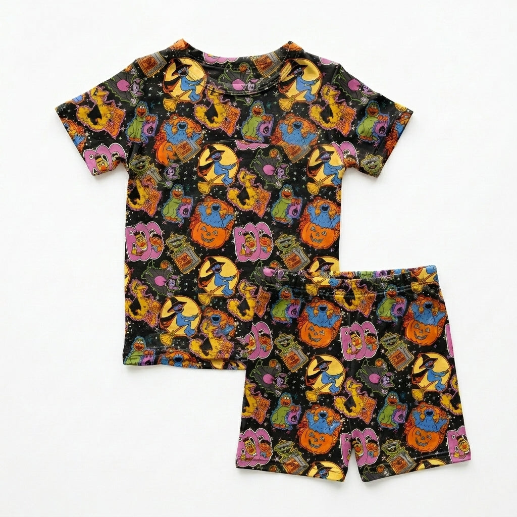 Trick Or Treat Street Fawn Short Sleeve Short Set Bamboo - PRE ORDER