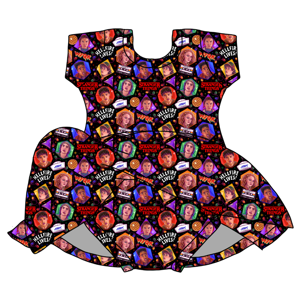 Upside Down Night - Chic Short sleeve Skirted Leotard Knit - PRE ORDER